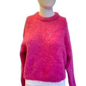 Zara Girls Size 13/14 Pink Fluffy Sweater – Soft Cozy Pullover